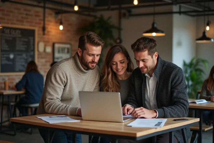 Équipe de recruteurs collaborant dans un espace de coworking parisien, nouvelles tendances RH