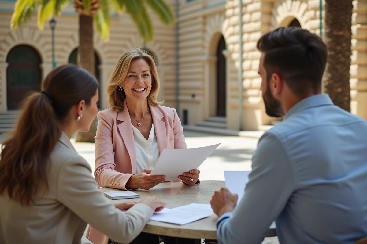 Femme élégante guidant un couple à Gibraltar