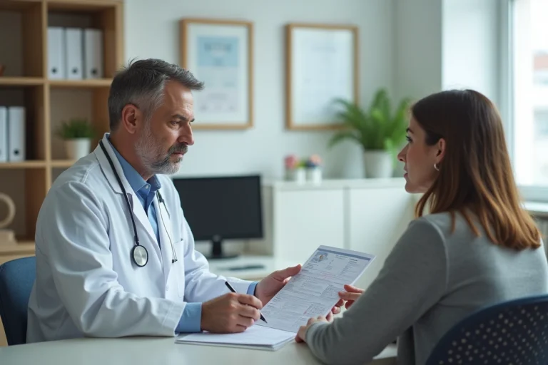 Médecin et patiente en consultation médicale